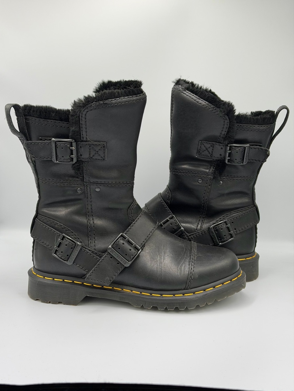 *SUPER RARE* Dr. Marten’s Wool Lined Insulated Engineer Buckle Punk Boots sz 10